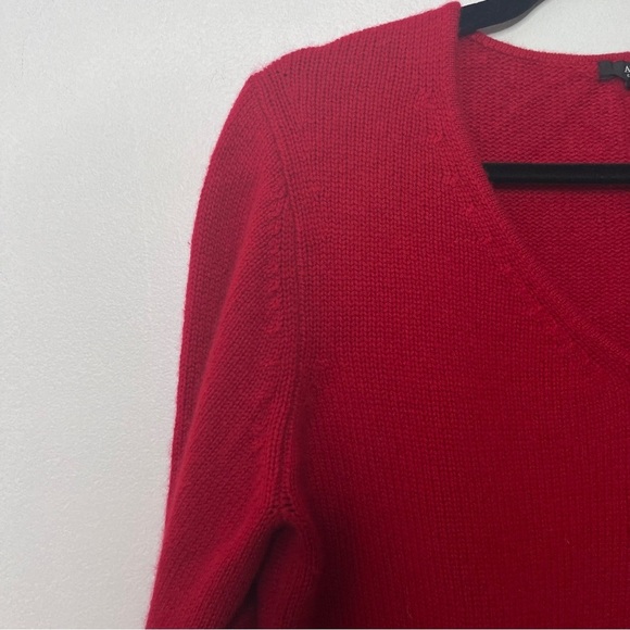 Alfani 100% Cashmere V-neck Chunky Knit Long Sleeve Sweater Women's Large Red - Picture 5 of 7